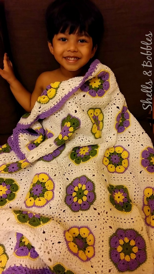 African Flower Square baby Blanket